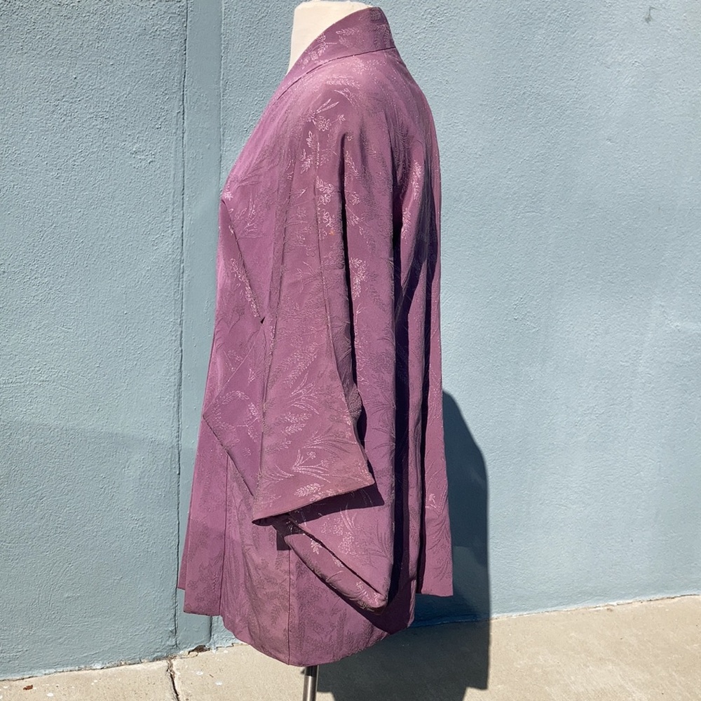 Vintage Kimono Lavender Silver Threading - Picture 5 of 16